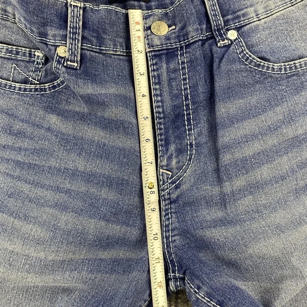 True Religion Geno Relaxed Slim Jeans Mens 38 Blue Denim Big T Stitch Y2K